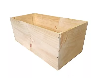 24 Bottle Size - DEEP LARGE Wooden Wine Box Crate  Vintage Shabby Chic Storage • £19.95