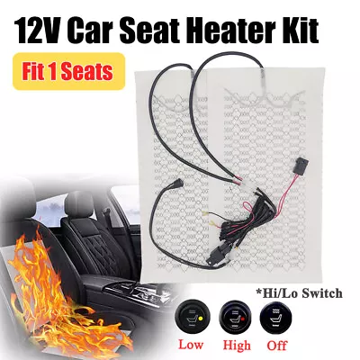Universal Carbon Fiber Heating Pad Car Seat Heater With/2Level Round Switch • $26.29