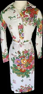 Saks Fifth Ave Vintage Mod Dress 1960s 1970’s Style! Polyester Flower Power! • $49.99