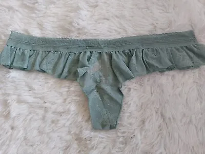 NWT VICTORIA SECRET Lace Flutter Thong Panty    Size Large (534) • $9.99