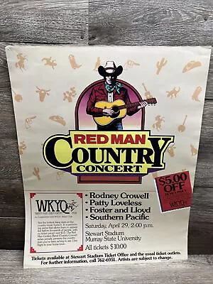 Vintage Red Man Tobacco Concert Poster Advertising NOS 20”x16” • $7