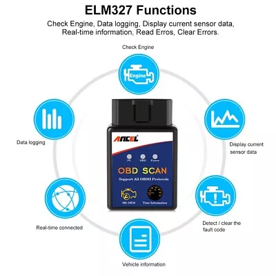 Bluetooth OBD2 Code Reader ELM327 EOBD Scanner Engine Checker For Android Scan • $4.99