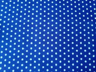 Polar Fleece Micro Fleece Navy Blue Polka Dot 150cm Wide By The Meter • £5