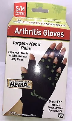 Hempvana Green Relief Arthritis Compression Gloves Comfort Strap Size S/M • $15.99