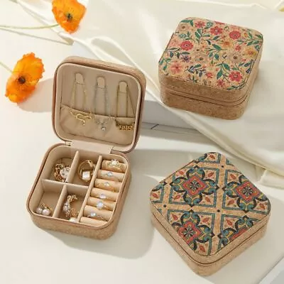 Cork Jewelry Box Jewelry Case For Women Jewelry Organizer Storage Case • $18.06