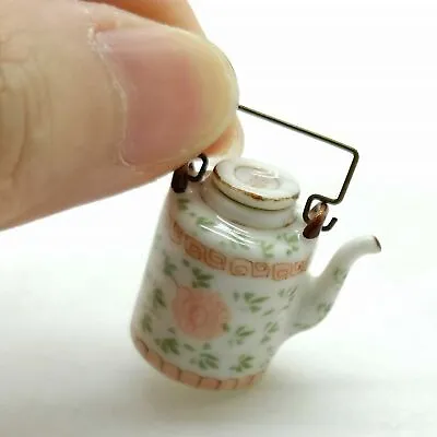 Traditional Chinese Floral Pattern Miniature Ceramic Cylinder Teapot - TP002 • $5.95
