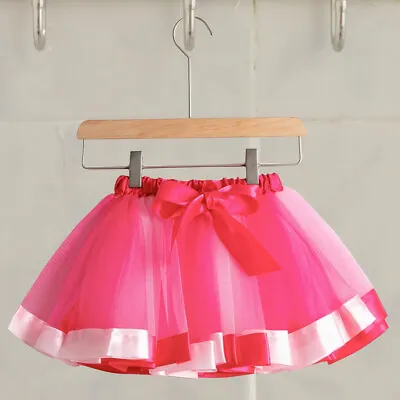 Kids Child Girls Rainbow Colorful Tutu Skirt Tulle Mini Dress Dancewear 1-8 Year • £4.99