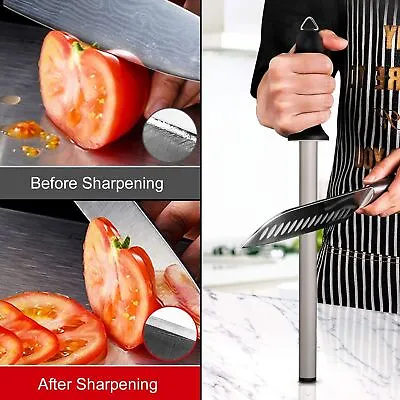 12  Diamond Knife Sharpening Rod 600# Grit Kitchen Sharpener Oval Honing Stick • $13.48
