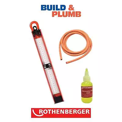 Rothenberger U Gauge Manometer 12in 300mm 2 Mtr Rubber Hose & 60ml Fluid Dye KIT • £23.99