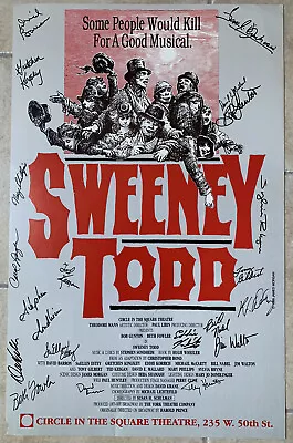 $500 • Buy SWEENEY TODD 1989 Broadway Revival Signed By Stephen Sondheim Poster Window Card