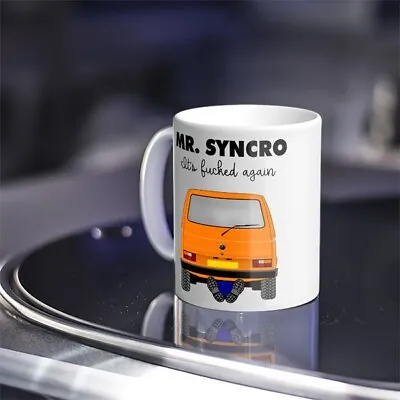 Large Mug - MR SYNCRO T3 T25 Type25 Vanagon Various Colours Custom Plate Gift • £11.99