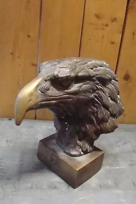 Americana Cast EAGLE BUST STATUE Brass Finish Americana Western Theme VG • $18