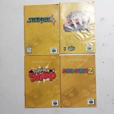 N64 Instruction Booklets Manuals Only Lot Of 4 Starfox Pokemon Snap Mario Ken • $12