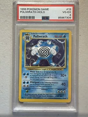 1999 Pokemon Game 13/102 Poliwrath Hologram Card #13 Psa 4 Vgood-exlnt New Slab • $24.99