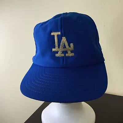 VTG LOS ANGELES DODGERS Hat Cap Trucker AJD Blue Snapback Made In USA • $12