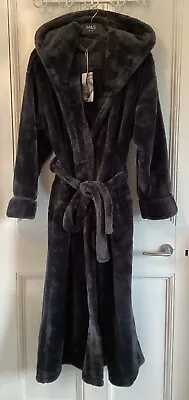 Marks & Spencer Rosie Autograph Fleece Hooded Dressing Gown Robe Small (8-10) • £35