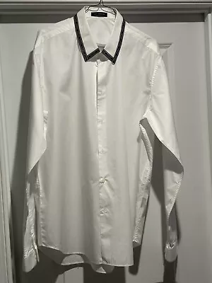 Versace Banded Logo Cotton Dress Shirt $550 Size 54(2XL) • $225