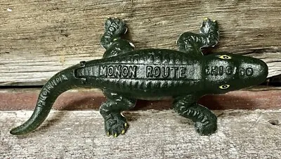 MONON Midwest Railroad Route 8.25” Long Cast Iron Alligator Match Safe Holder • $58.82