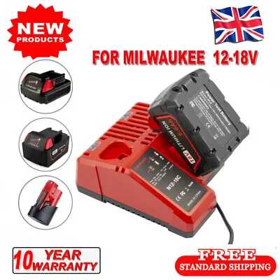 Fast Charger For Milwaukee M12-18FC 12-18V Li-ion M12 M18 Rapid Battery UK Plug  • £16.59