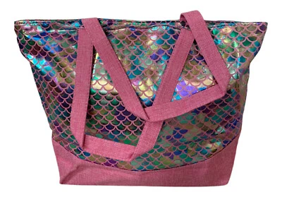£12.99 • Buy Fat Giraffe Shiny Mermaid Style Beach Bag Beachbag Holiday Shopping Tote Pink