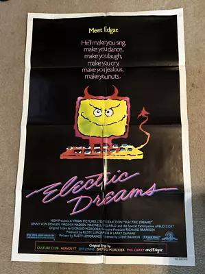 Electric Dreams Original One Sheet Movie Poster Folded Free Shipping • $49.99