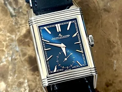 Jaeger LeCoultre REVERSO TRIBUTE MONOFACE SMALL SECONDS Blue Dial Box Papers • $8995