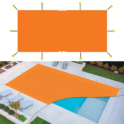 Inground Swimming Pool Cover Heavy Duty Rectangle Mesh Winter Pool Cover Orange • $174.41