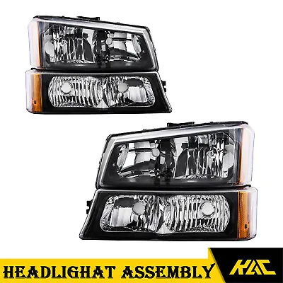 Headlamps Black For 2003-2006 Chevy Silverado 2500 HD/3500 Headlights Assembly • $78.99