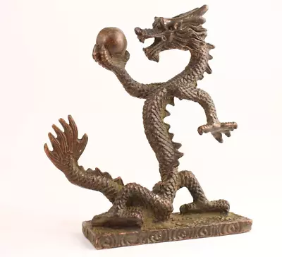 Collection Chinese Old Copper Handmade Dragon Statue Stand Decor Decoration • $28.99