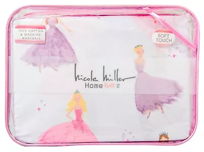 Nicole Miller TWIN 3 PC Pretty Princess Soft Cotton Sheet Set Pink Lavender NEW • $29.71