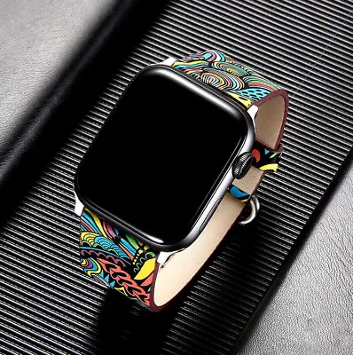 $10.99 • Buy For Apple Watch Series 8 7 6 5 IWatch SE 49 45mm Floral Leather Band Women Strap