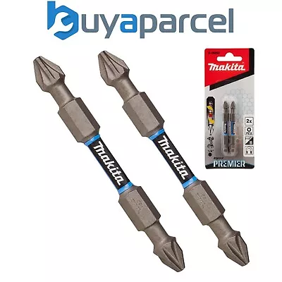 Makita E-06292 PZ2 Pozi Impact Premier Screwdriver Drill Bit Torsion 65mm 2 Pack • £7.49