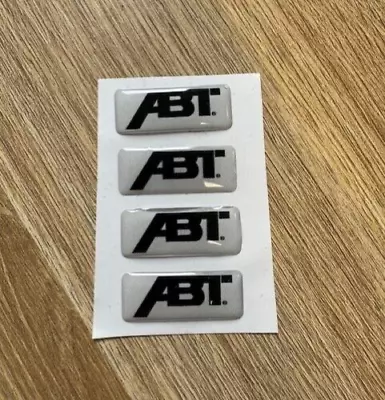 ABT Grey 3D Gel Domed Sticker Badge Alloy Car Decal 35x15mm X4 • £3.50