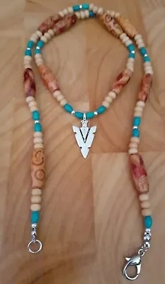 £7.90 • Buy Native American Indian Spearhead, Arrowhead Wooden Beaded Necklace/neckcord M/F 