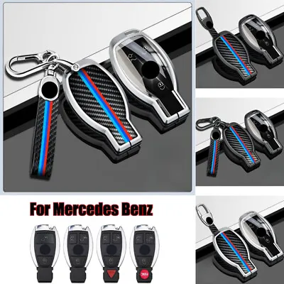 Alloy Carbon Fiber Car Key Case Cover For Benz GLK CLA CLS GLC W203 W204 C E S • $28.20