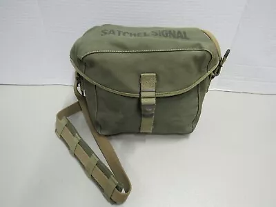 WW2 US Satchel Signal Bag With Strap OD With Khaki Straps & Trim • $84.95