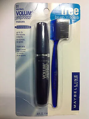 Maybelline Volume Express Washable Mascara VERY BLACK With Bonus Brush'n Comb. • $18.66