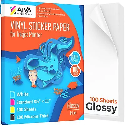 Printable Vinyl Sticker Paper - Waterproof Decal Paper For Inkjet Printer - 1... • $81.10