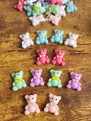 £2.99 • Buy 12 Resin Teddy Bears Embellishment Cabochons Flatbacks. Crafts Card Making Etc