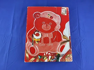 Mikasa Frosted Crystal Holiday Teddy Bear Platter Tray 11 1/2  Christmas LNIB • $19.95