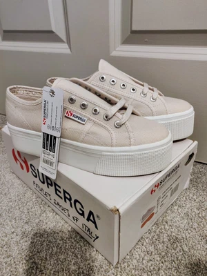 £26.95 • Buy RRP£85 BNIB Superga Flatform Vegan Trainers 4.5/37.5 - 2790 LINEA VIOLET LT ASH