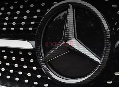 Carbon Fiber Style Front Grille Emblem Star Logo For Mercedes-Benz E Class W212 • $32.99