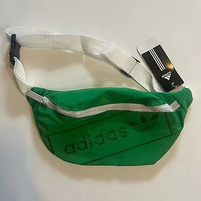 Adidas Vintage Fanny Pack Green White New Waist Belt Bag 90's • $10.99