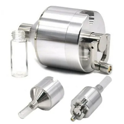$14.89 • Buy New Metal Powder Grinder Spice Hand Mill Funnel Snuff Snorter With Threaded Vial