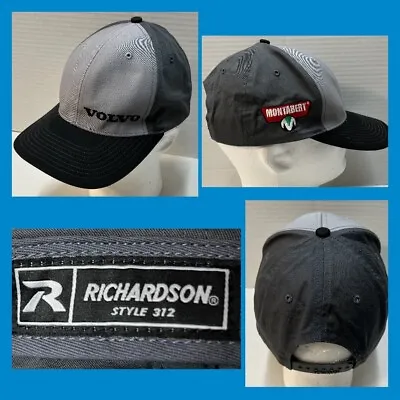Richardson Volvo Montabert Adjustable Ball Cap Hat Logos Mining Quarry Demo EUC • $12.99