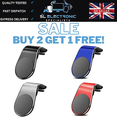 Car Mobile Phone Holder Magnetic Universal L-Type Air Vent Mount Stand • £3.99