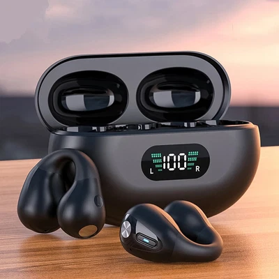 £6.98 • Buy Wireless Ear-Clip Bone Conduction Earphones Bluetooth 5.3 Clip-On Earbuds UK