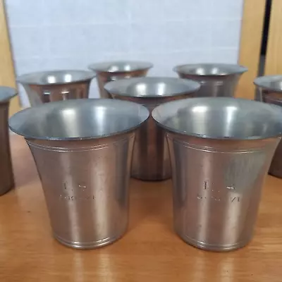 Lot Of 8 Vintage Mint Julep Cups Pewter Decorative Set Of 8 Patina 5oz Stackable • $79.20