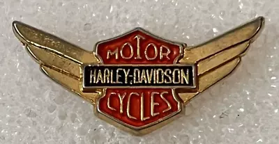 Rare Vintage Harley Davidson Motorcycles Pin With Aviator Wings Silver 1-3/8  • $29.99