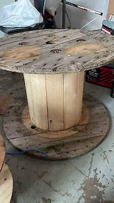 Large Wooden Cable Reel Upcycle Garden Table BBQ Project • £10